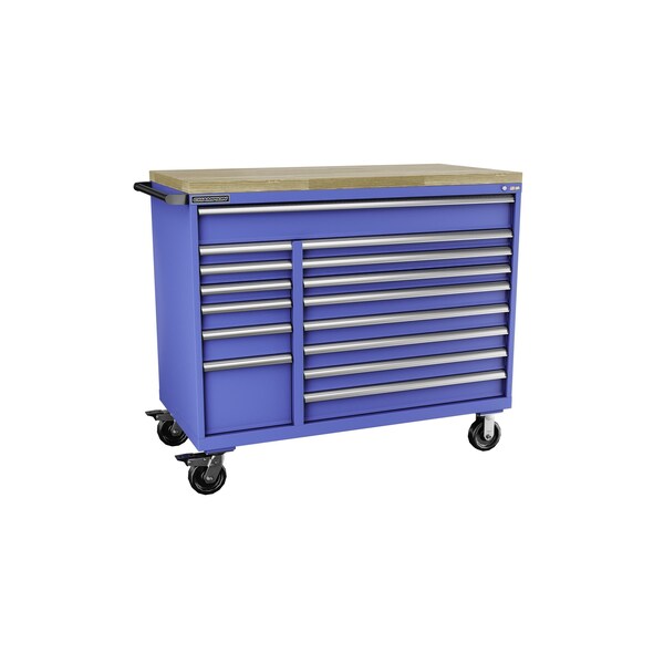 Champion Tool Storage Mobile Modular Cabinet, 13 Drawer, Blue, Steel, 56-1/2 in W x 28-1/2 in D x 39 in H D1800DB13MB8BBT-BB - main